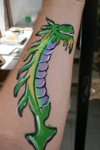 Body paint, arm dragon